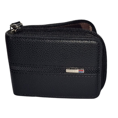 Men Accordion Compact Zipper Wallet